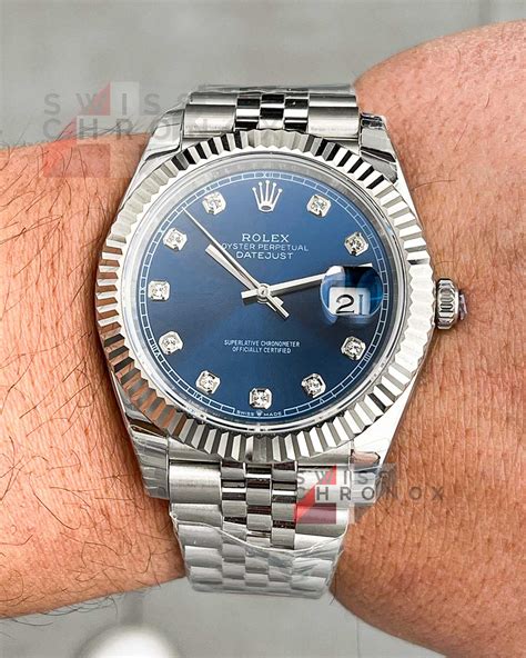 rolex datejust lady blaues zifferblatt|rolex datejust 41.